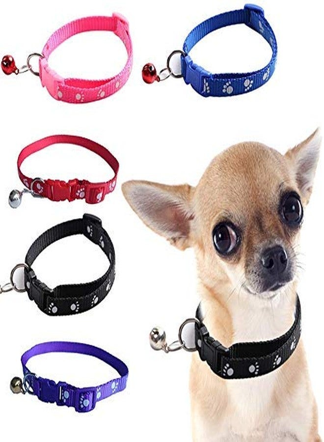 Pet Guard Adjustable Length Paw Print Cat Collar with Bell, 10mm (Assorted) - Image 4